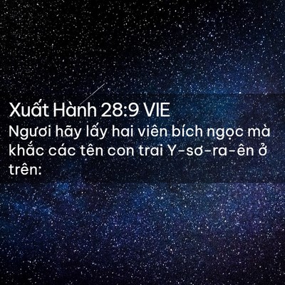 Picture 02 - Xuất Hành 28:9 VIE - Ngươi hãy lấy hai viên bích ngọc mà - Bible Verse Picture