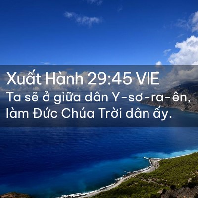 Picture 02 - Xuất Hành 29:45 VIE - Ta sẽ ở giữa dân Y-sơ-ra-ên, làm Đức - Bible Verse Picture