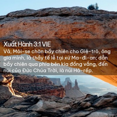 Picture 02 - Xuất Hành 3:1 VIE - Vả, Môi-se chăn bầy chiên cho Giê-trô, - Bible Verse Picture