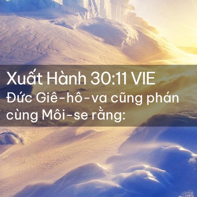 Picture 02 - Xuất Hành 30:11 VIE - Đức Giê-hô-va cũng phán cùng Môi-se - Bible Verse Picture