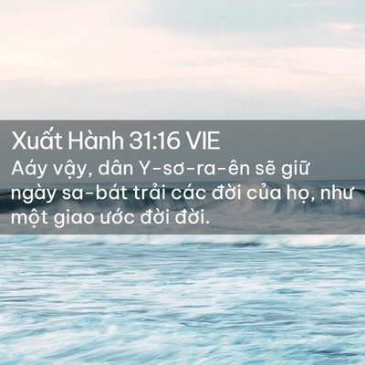 Picture 02 - Xuất Hành 31:16 VIE - Aáy vậy, dân Y-sơ-ra-ên sẽ giữ ngày - Bible Verse Picture