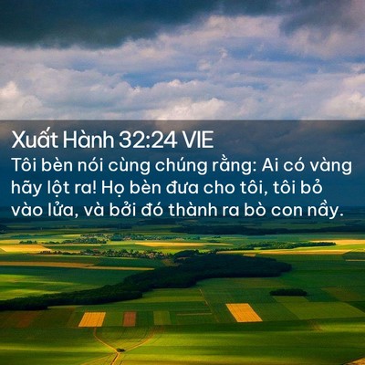 Picture 02 - Xuất Hành 32:24 VIE - Tôi bèn nói cùng chúng rằng: Ai có vàng - Bible Verse Picture