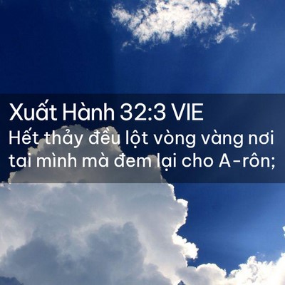 Picture 02 - Xuất Hành 32:3 VIE - Hết thảy đều lột vòng vàng nơi tai - Bible Verse Picture