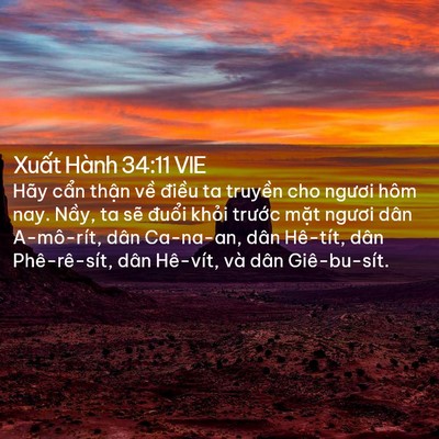 Picture 02 - Xuất Hành 34:11 VIE - Hãy cẩn thận về điều ta truyền cho - Bible Verse Picture