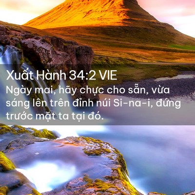 Picture 02 - Xuất Hành 34:2 VIE - Ngày mai, hãy chực cho sẵn, vừa sáng - Bible Verse Picture
