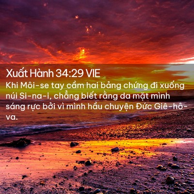 Picture 02 - Xuất Hành 34:29 VIE - Khi Môi-se tay cầm hai bảng chứng đi - Bible Verse Picture