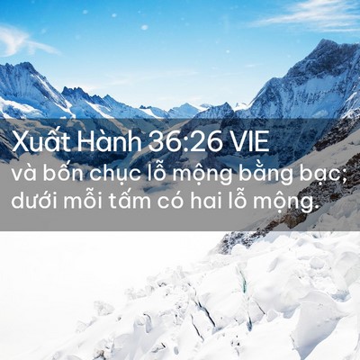 Picture 02 - Xuất Hành 36:26 VIE - và bốn chục lỗ mộng bằng bạc; - Bible Verse Picture