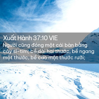 Picture 02 - Xuất Hành 37:10 VIE - Người cũng đóng một cái bàn bằng cây - Bible Verse Picture