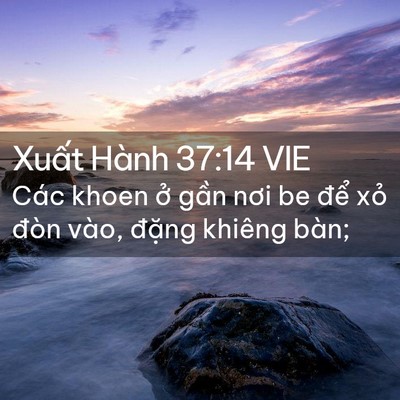 Picture 02 - Xuất Hành 37:14 VIE - Các khoen ở gần nơi be để xỏ đòn - Bible Verse Picture