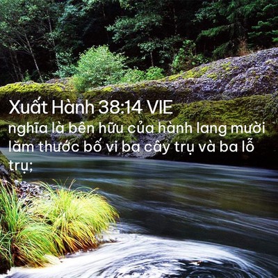 Picture 02 - Xuất Hành 38:14 VIE - nghĩa là bên hữu của hành lang mười - Bible Verse Picture