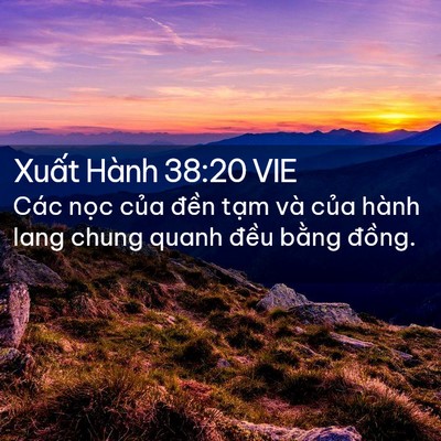 Picture 02 - Xuất Hành 38:20 VIE - Các nọc của đền tạm và của hành - Bible Verse Picture