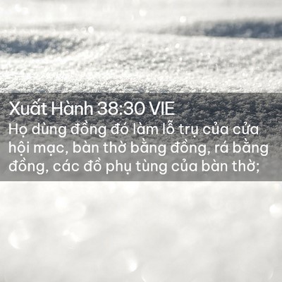 Picture 02 - Xuất Hành 38:30 VIE - Họ dùng đồng đó làm lỗ trụ của - Bible Verse Picture