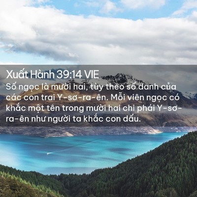 Picture 02 - Xuất Hành 39:14 VIE - Số ngọc là mười hai, tùy theo số danh - Bible Verse Picture