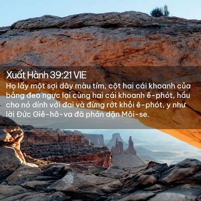 Picture 02 - Xuất Hành 39:21 VIE - Họ lấy một sợi dây màu tím, cột hai - Bible Verse Picture