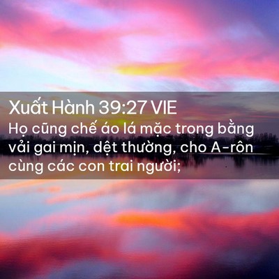 Picture 02 - Xuất Hành 39:27 VIE - Họ cũng chế áo lá mặc trong bằng vải - Bible Verse Picture