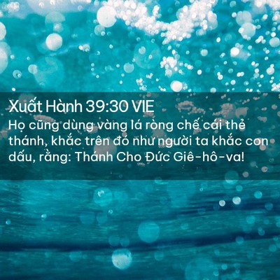 Picture 02 - Xuất Hành 39:30 VIE - Họ cũng dùng vàng lá ròng chế cái thẻ - Bible Verse Picture