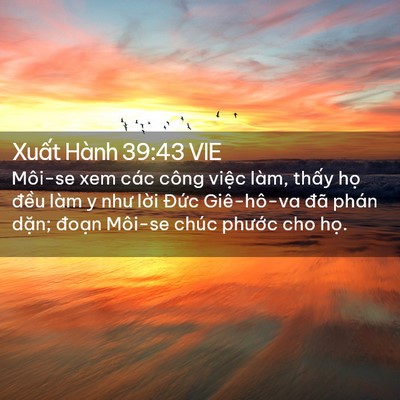 Picture 02 - Xuất Hành 39:43 VIE - Môi-se xem các công việc làm, thấy họ - Bible Verse Picture
