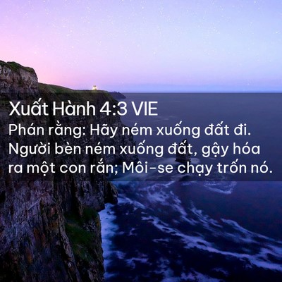 Picture 02 - Xuất Hành 4:3 VIE - Phán rằng: Hãy ném xuống đất đi. - Bible Verse Picture