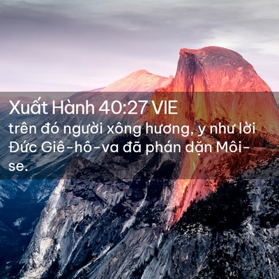 Picture 02 - Xuất Hành 40:27 VIE - trên đó người xông hương, y như lời - Bible Verse Picture