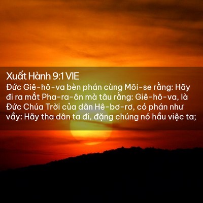 Picture 02 - Xuất Hành 9:1 VIE - Đức Giê-hô-va bèn phán cùng Môi-se - Bible Verse Picture