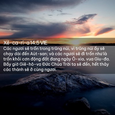 Picture 02 - Xê-ca-ri-a 14:5 VIE - Các ngươi sẽ trốn trong trũng núi, vì - Bible Verse Picture