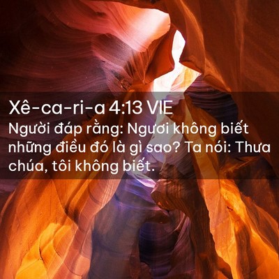 Picture 02 - Xê-ca-ri-a 4:13 VIE - Người đáp rằng: Ngươi không biết - Bible Verse Picture