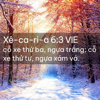 Picture 02 - Xê-ca-ri-a 6:3 VIE - cỗ xe thứ ba, ngựa trắng; cỗ xe thứ - Bible Verse Picture