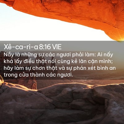 Picture 02 - Xê-ca-ri-a 8:16 VIE - Nầy là những sự các ngươi phải làm: - Bible Verse Picture