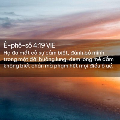 Picture 02 - Ê-phê-sô 4:19 VIE - Họ đã mất cả sự cảm biết, đành - Bible Verse Picture
