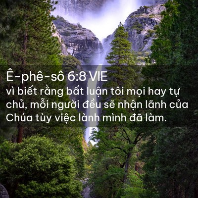 Picture 02 - Ê-phê-sô 6:8 VIE - vì biết rằng bất luận tôi mọi hay - Bible Verse Picture