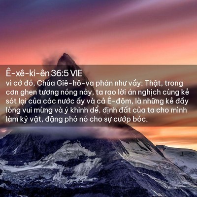 Picture 02 - Ê-xê-ki-ên 36:5 VIE - vì cớ đó, Chúa Giê-hô-va phán như - Bible Verse Picture