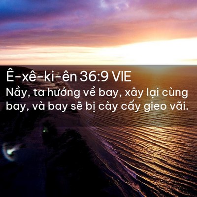 Picture 02 - Ê-xê-ki-ên 36:9 VIE - Nầy, ta hướng về bay, xây lại cùng - Bible Verse Picture