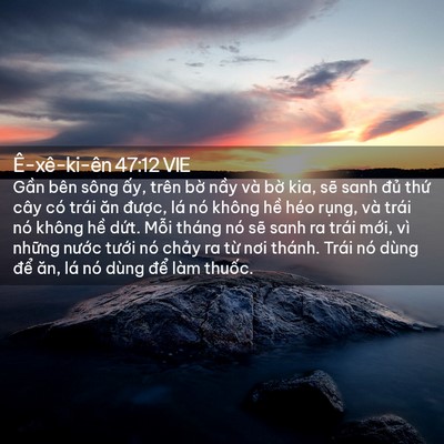 Picture 02 - Ê-xê-ki-ên 47:12 VIE - Gần bên sông ấy, trên bờ nầy và bờ - Bible Verse Picture