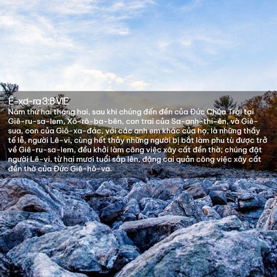 Picture 02 - Ê-xơ-ra 3:8 VIE - Năm thứ hai tháng hai, sau khi chúng đến - Bible Verse Picture