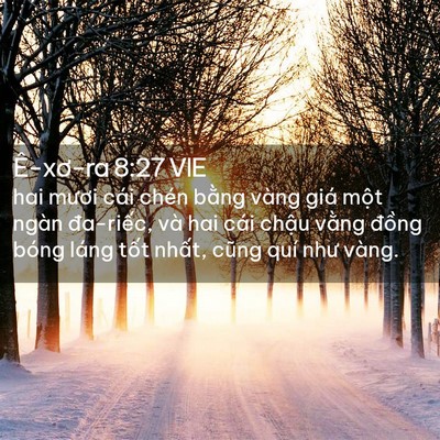 Picture 02 - Ê-xơ-ra 8:27 VIE - hai mươi cái chén bằng vàng giá một - Bible Verse Picture