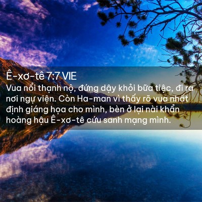 Picture 02 - Ê-xơ-tê 7:7 VIE - Vua nổi thạnh nộ, đứng dậy khỏi - Bible Verse Picture