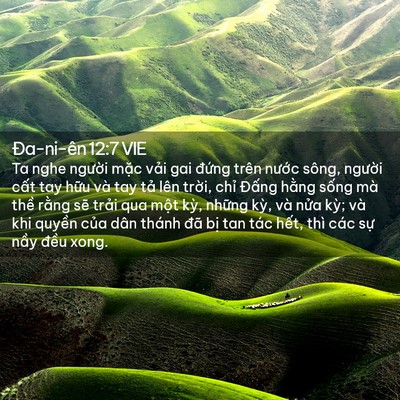 Picture 02 - Ða-ni-ên 12:7 VIE - Ta nghe người mặc vải gai đứng trên - Bible Verse Picture