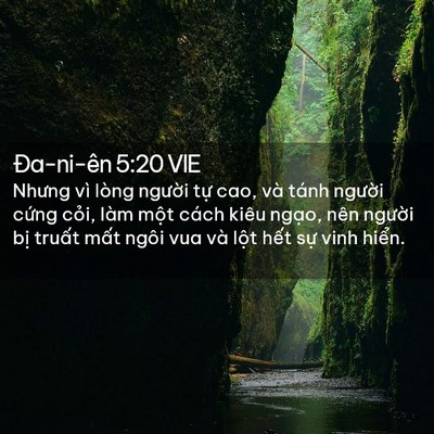 Picture 02 - Ða-ni-ên 5:20 VIE - Nhưng vì lòng người tự cao, và tánh - Bible Verse Picture