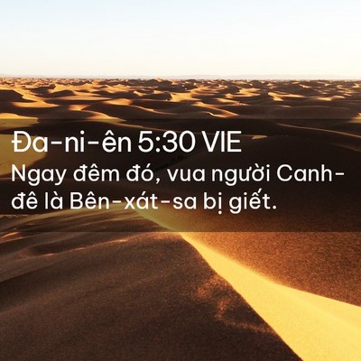 Picture 02 - Ða-ni-ên 5:30 VIE - Ngay đêm đó, vua người Canh-đê là - Bible Verse Picture
