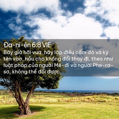 Picture 02 - Ða-ni-ên 6:8 VIE - Bây giờ hỡi vua, hãy lập điều cấm - Bible Verse Picture
