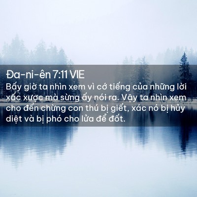 Picture 02 - Ða-ni-ên 7:11 VIE - Bấy giờ ta nhìn xem vì cớ tiếng của - Bible Verse Picture