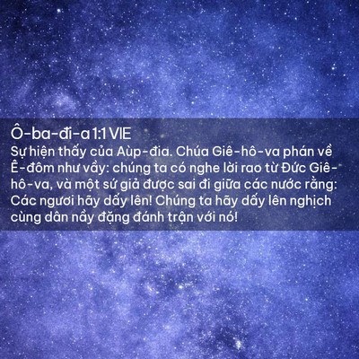 Picture 02 - Ô-ba-đi-a 1:1 VIE - Sự hiện thấy của Aùp-đia. Chúa - Bible Verse Picture