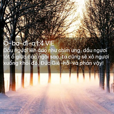 Picture 02 - Ô-ba-đi-a 1:4 VIE - Dầu ngươi lên cao như chim ưng, dầu - Bible Verse Picture
