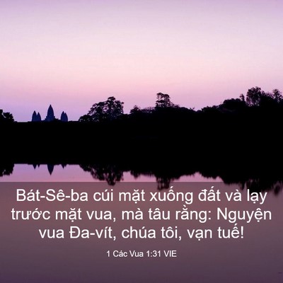 Picture 03 - 1 Các Vua 1:31 VIE - Bát-Sê-ba cúi mặt xuống đất và lạy - Bible Verse Picture