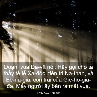 Picture 03 - 1 Các Vua 1:32 VIE - Đoạn, vua Đa-vít nói: Hãy gọi cho ta - Bible Verse Picture