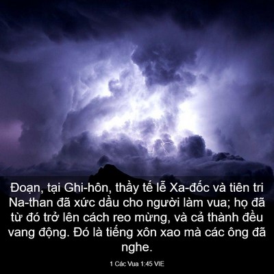 Picture 03 - 1 Các Vua 1:45 VIE - Đoạn, tại Ghi-hôn, thầy tế lễ - Bible Verse Picture