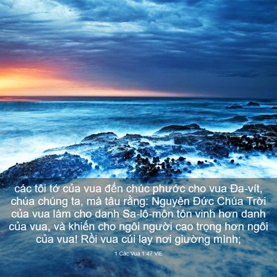 Picture 03 - 1 Các Vua 1:47 VIE - các tôi tớ của vua đến chúc phước - Bible Verse Picture