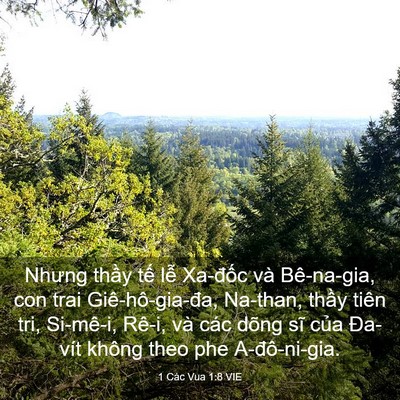 Picture 03 - 1 Các Vua 1:8 VIE - Nhưng thầy tế lễ Xa-đốc và Bê-na-gia, - Bible Verse Picture