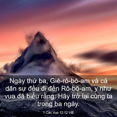 Picture 03 - 1 Các Vua 12:12 VIE - Ngày thứ ba, Giê-rô-bô-am và cả dân - Bible Verse Picture