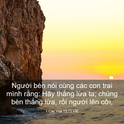 Picture 03 - 1 Các Vua 13:13 VIE - Người bèn nói cùng các con trai mình - Bible Verse Picture